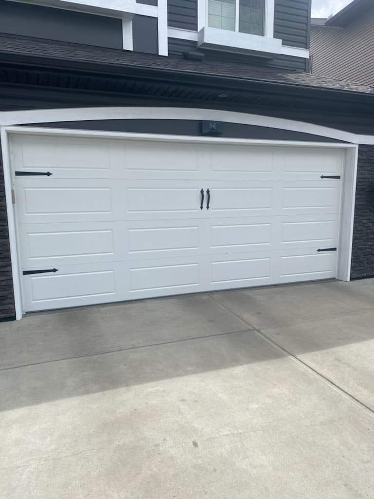 Beautiful new white garage door