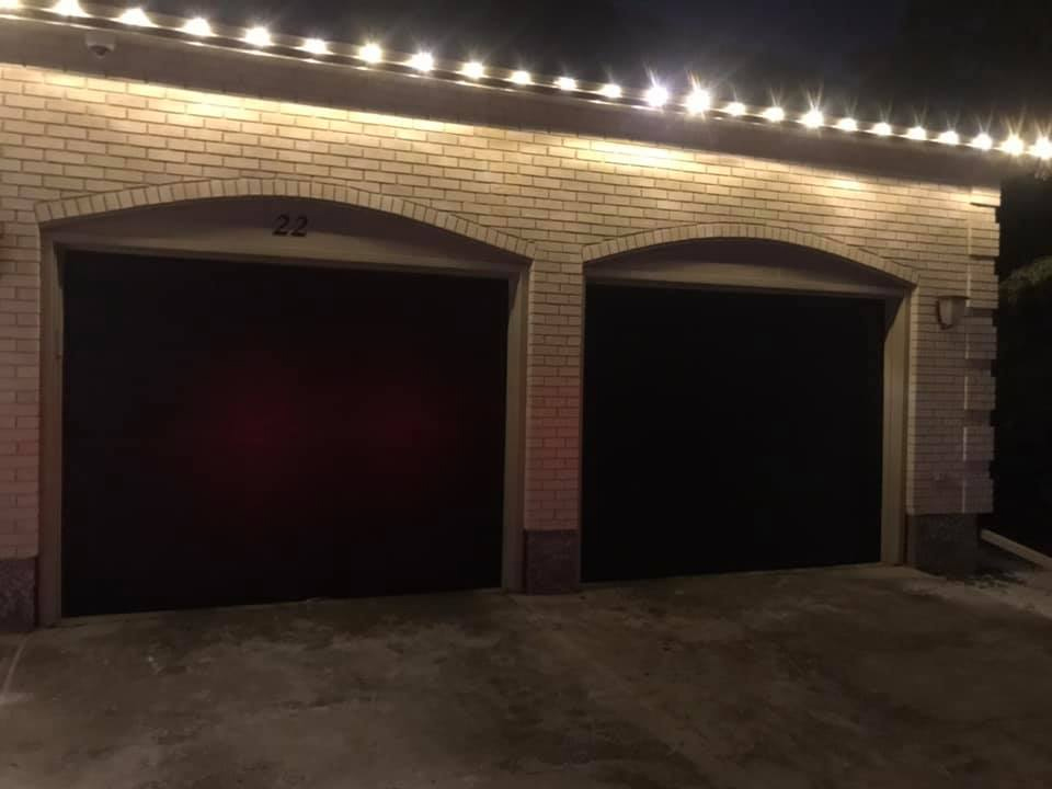 Beautiful new wooden garage door