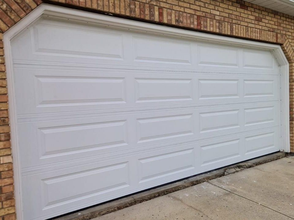 Beautiful new white garage door